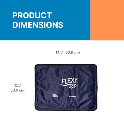 2 FlexiKold Gel Ice Packs (Standard Large: 10.5" x 14.5") - Reusable Cold Pack for Injuries, for Back Pain Relief, Migraine Relief Pad, After Surgery, Postpartum, Headache, Shoulder - 6300-COLD 2PK