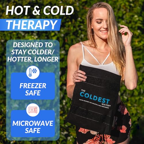 Coldest Gel Ice Pack with Wrap -Reusable Flexible Cold Pack for Injuries, Back Pain Relief, Hip, Shoulder, Knee, Back, After Surgery,Compress for Swelling, Bruises, Surgery - Cold Therapy