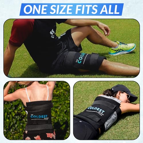 Coldest Gel Ice Pack with Wrap -Reusable Flexible Cold Pack for Injuries, Back Pain Relief, Hip, Shoulder, Knee, Back, After Surgery,Compress for Swelling, Bruises, Surgery - Cold Therapy