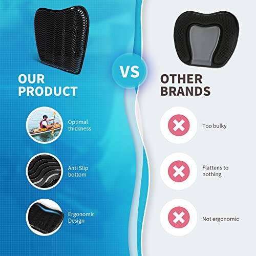Anti Slip Kayak Seat Cushion Ideal Waterproof Seat Pad for Sit in Kayak, Inflatable Kayak, Canoe and Boat. Comfort Kayak Accessories for Fishing Kayak, Ocean Kayak, Pedal Kayak and More