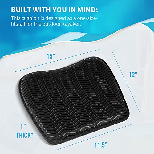 Anti Slip Kayak Seat Cushion Ideal Waterproof Seat Pad for Sit in Kayak, Inflatable Kayak, Canoe and Boat. Comfort Kayak Accessories for Fishing Kayak, Ocean Kayak, Pedal Kayak and More