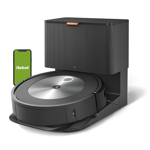 iRobot Roomba j7+ (7550) Self-Emptying Robot Vacuum â Identifies and avoids obstacles like pet waste & cords, Empties itself for 60 days, Smart Mapping, Works with Alexa, Ideal for Pet Hair, Graphite