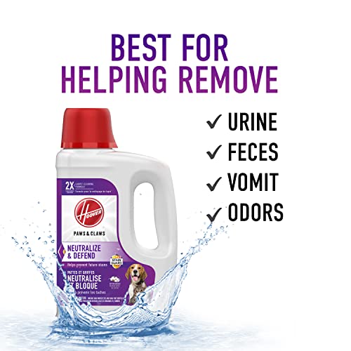 Hoover PowerDash Pet Compact Carpet Cleaner with Storage Mat, FH50750 and Hoover Paws & Claws Deep Cleaning Carpet Shampoo with Stainguard, Concentrated Machine Cleaner, 64oz Formula, AH30925