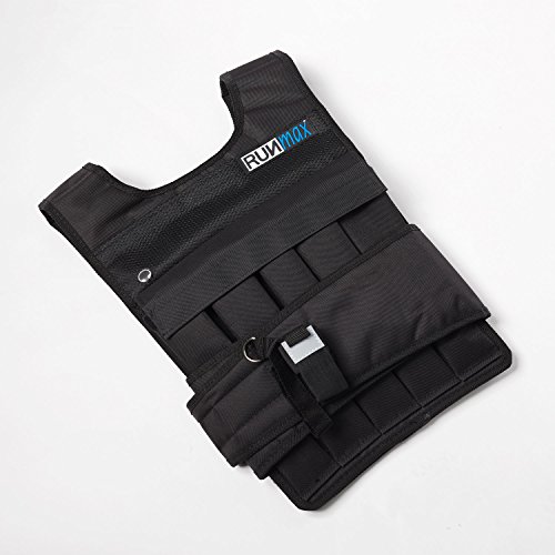 RUNFast rm40p RUNmax 12lb-140lb Weighted Vest (with Shoulder Pads, 40lb), Black
