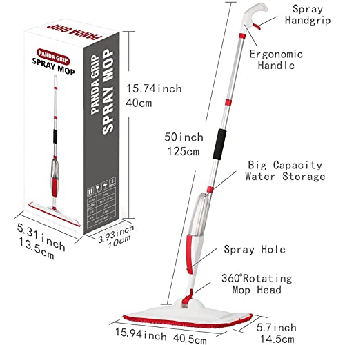 Mops for Floor Cleaning Wet Spray Mop with a Refillable Spray Bottle and 2 Washable Microfiber Pads Home or Commercial Use Dry Wet Flat Mop for Hardwood Laminate Wood Ceramic