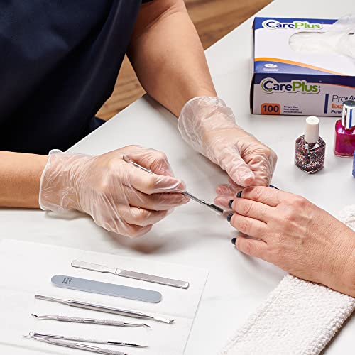 Disposable Vinyl Gloves Medium Size| Heavy Duty | Non Sterile | Powder Free | Latex Free Rubber | 100 Count Box |food Safe