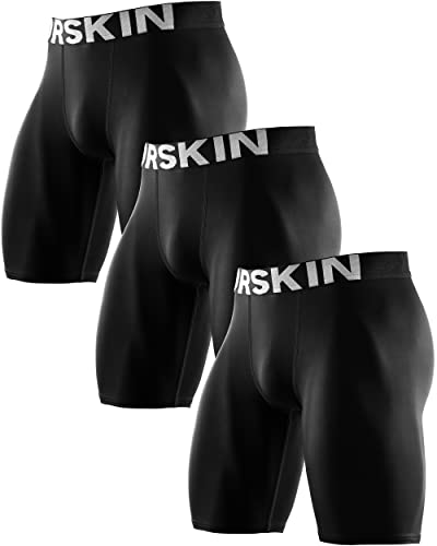 DRSKIN Men's 3 Pack Compression Shorts Sports Running Cool Dry Tights Pants Leggings Active Baselayer Underwear (Line BB301 3P, M)