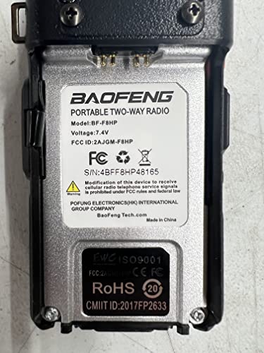 BAOFENG BF-F8HP (UV-5R 3rd Gen) 8-Watt Dual Band Two-Way Radio (136-174MHz VHF & 400-520MHz UHF) Includes Full Kit with Large Battery