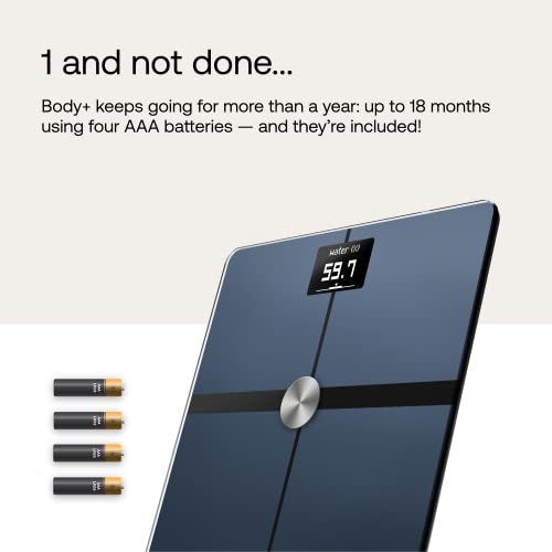 Withings Body+ Smart Wi-Fi bathroom scale - Scale for Body Weight - Digital Scale and Smart Monitor Incl. Body Composition Scales with Body Fat and Weight loss management, body scale