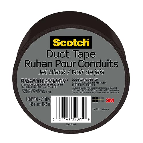 Scotch Duct Tape, Jet Black, 1.88-Inch by 20-Yard - 920-BLK-C