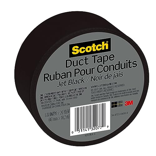 Scotch Duct Tape, Jet Black, 1.88-Inch by 20-Yard - 920-BLK-C