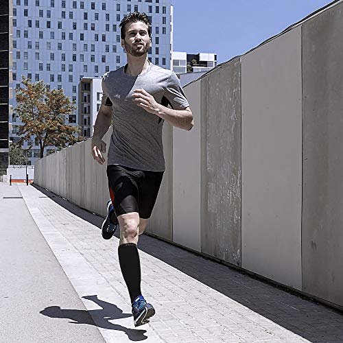 Men's and Women's 3-Pack Black Anti Odor Quick-Dry Compression Socks Graduated Stocking,XL