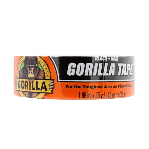 Gorilla Black Duct Tape, 1.88" x 35 yd, Black, (Pack of 1)
