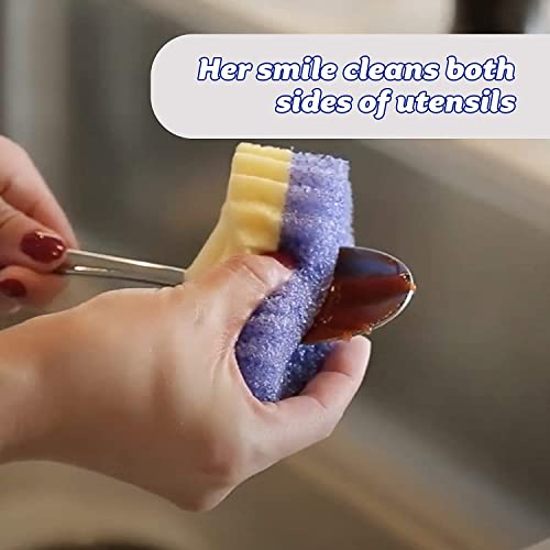 Scrub Daddy Dual Sided Sponge and Scrubber - Scrub Mommy - Scratch Free Sponge for Dishes and Home, Soft in Warm Water, Firm in Cold, Odor Resistant 4 Count