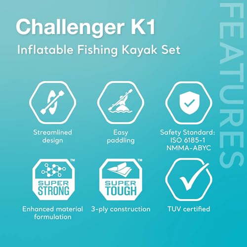 Intex Challenger K1 Kayak, 1-Person Inflatable Kayak Set with Aluminum Oars and High Output Air Pump