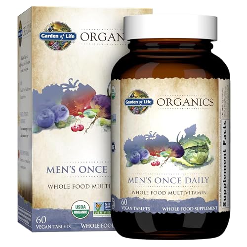 Garden of Life Multivitamin for Men - mykind Organic Men's Once Daily Whole Food Vitamin Supplement Tablets, Vegan, 60 Count