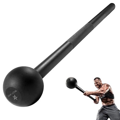 Yes4All Steel Mace Bell for Strength Training, Shoulder, Grips & Forearms Workouts - 10 lb Macebell, Black