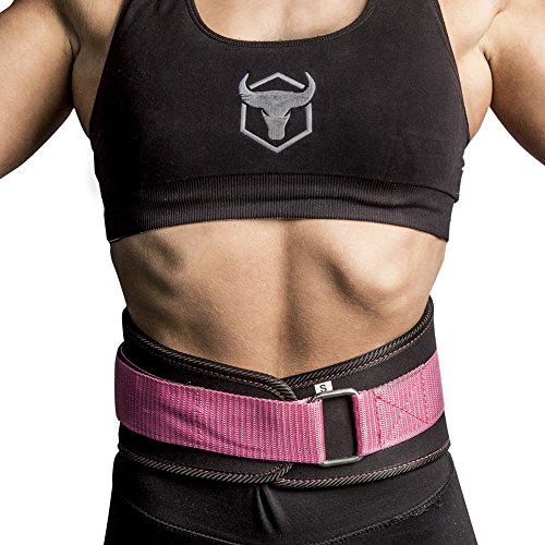 Women Weight Lifting Belt - High Performance Neoprene Back Support - Light Weight & Heavy Duty Core Support For WeightLifting, CrossFit and Fitness (Black/Pink, Small)