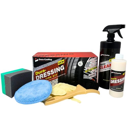 Dura-Dressing Total Tire Kit, XL Kit for 2-3 Cars or 1 Large Truck â Tire Dressing and Cleaning Kit â Made in The USA to Ensure Your Tires Shine and Look Great