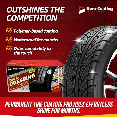 Dura-Dressing Total Tire Kit, XL Kit for 2-3 Cars or 1 Large Truck â Tire Dressing and Cleaning Kit â Made in The USA to Ensure Your Tires Shine and Look Great