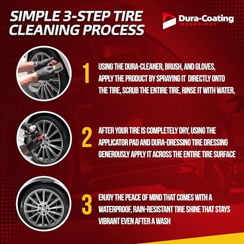 Dura-Dressing Total Tire Kit, XL Kit for 2-3 Cars or 1 Large Truck â Tire Dressing and Cleaning Kit â Made in The USA to Ensure Your Tires Shine and Look Great