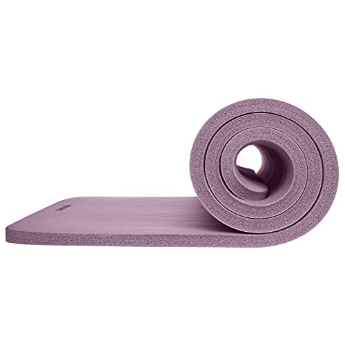 Retrospec Solana Yoga Mat 1" Thick w/Nylon Strap for Men & Women - Non Slip Exercise Mat for Home Yoga, Pilates, Stretching, Floor & Fitness Workouts -Violet Haze