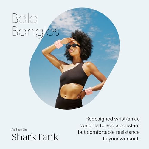 Bala Bangles - Set of 2 (2lb Each) | Adjustable Wearable Wrist & Ankle Weights | Yoga, Dance, Barre, Pilates, Cardio, Aerobics, Walking | Monochromatic Sea