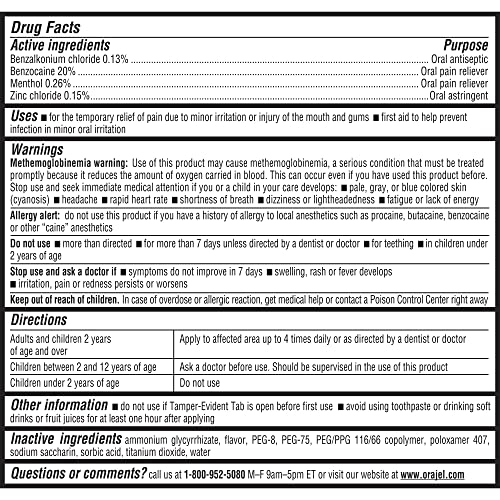 Orajel 4X for Toothache & Gum Pain: Severe Cream Tube 0.33oz- from #1 Oral Pain Relief Brand- Orajel for Instant Pain Relief