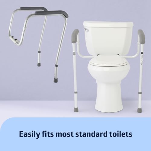 Medline Toilet Safety Rails, Safety Frame for Toilet with Easy Installation, Height Adjustable Legs, Bathroom Safety
