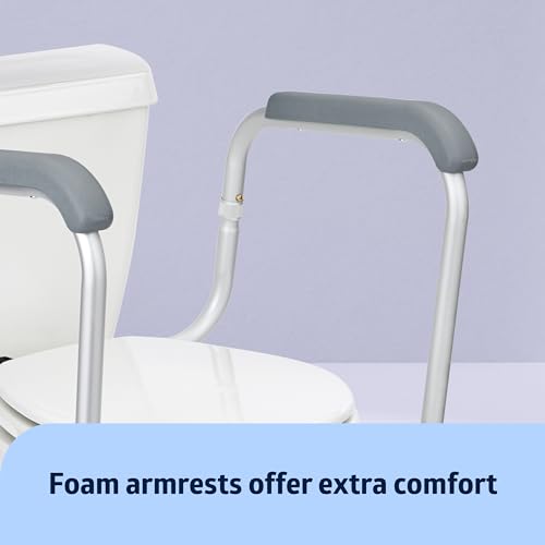 Medline Toilet Safety Rails, Safety Frame for Toilet with Easy Installation, Height Adjustable Legs, Bathroom Safety