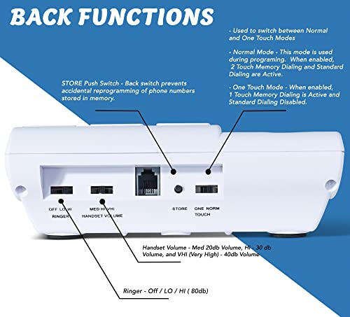 Future Call FC-0613 Picture Phone for Seniors w/10 One Touch Picture Memory Keys | Dementia Alzheimers Telephones for Seniors | Amplified Telephones for Hearing Impaired Seniors | 40db Volume Handset