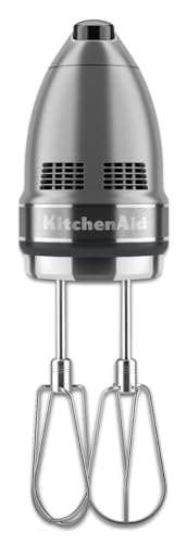 KitchenAid KHM7210CU 7-Speed Digital Hand Mixer with Turbo Beater II Accessories and Pro Whisk - Contour Silver