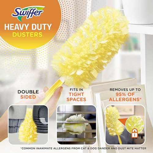Swiffer 360 Ceiling Fan Duster with Extension Pole, Dusters for Cleaning, Starter Kit with 6 Heavy Duty Refills