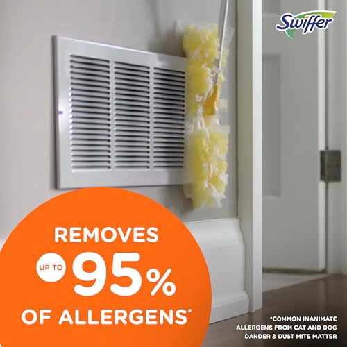 Swiffer 360 Ceiling Fan Duster with Extension Pole, Dusters for Cleaning, Starter Kit with 6 Heavy Duty Refills