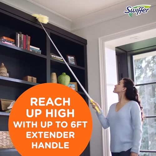 Swiffer 360 Ceiling Fan Duster with Extension Pole, Dusters for Cleaning, Starter Kit with 6 Heavy Duty Refills