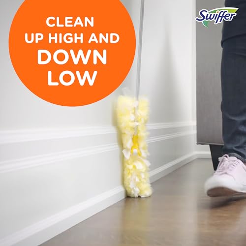 Swiffer 360 Ceiling Fan Duster with Extension Pole, Dusters for Cleaning, Starter Kit with 6 Heavy Duty Refills