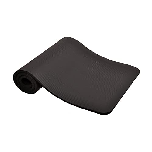 BalanceFrom GoCloud All-Purpose 1-Inch Extra Thick High Density Anti-Tear Exercise Yoga Mat with Carrying Strap (Black), 71" Long 24" Wide