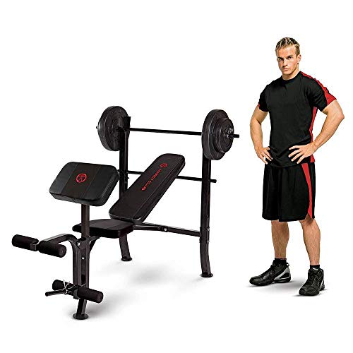 Marcy Standard Weight Bench with 80 lbs Vinyl-Coated Weight Set MKB-2081