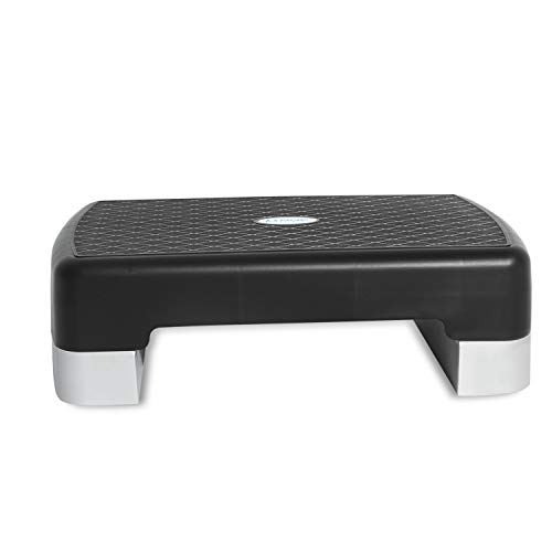 Tone Fitness Compact Aerobic Step Platform | Exercise Step, Black/Gray, Model: HHBA-TN001BK-2