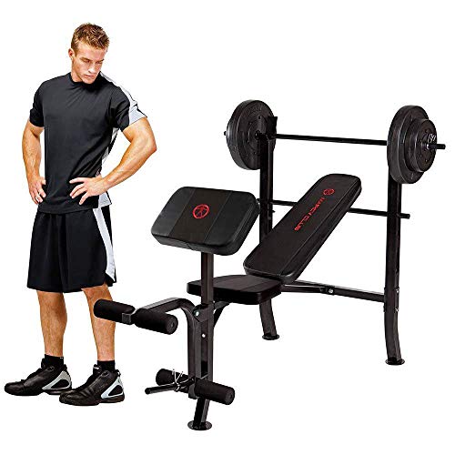 Marcy Standard Weight Bench with 80 lbs Vinyl-Coated Weight Set MKB-2081