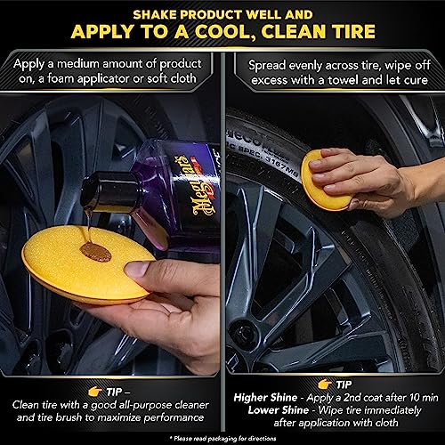 Meguiar's Endurance Tire Gel, Tire Dressing Protects and Shines Car Tires - 16 Oz Bottle