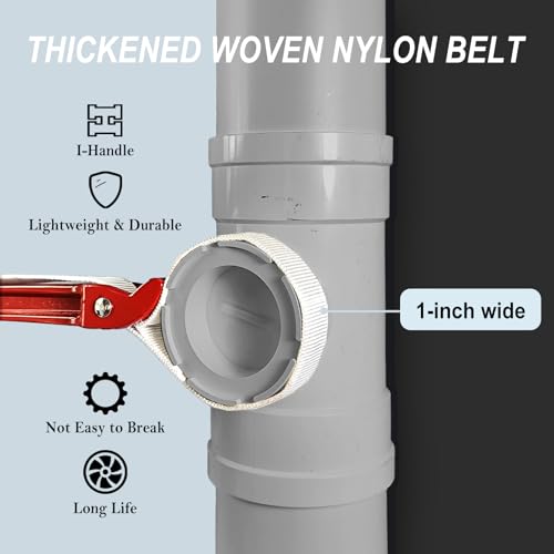 Pipe Strap Wrench,12-inch Capacity Adjustable Strap Wrench