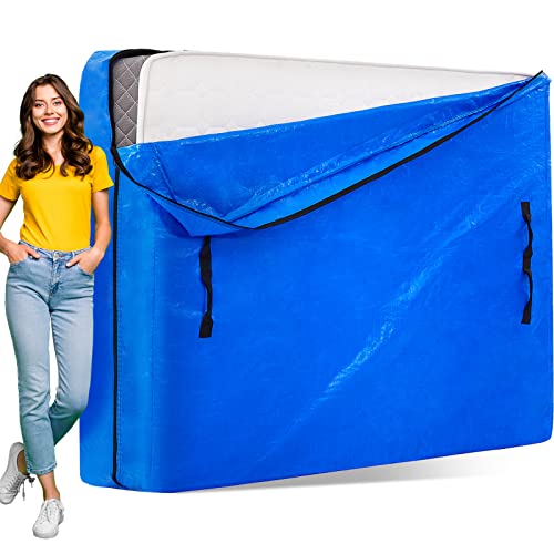 AlexHome Mattress Bag for Moving and Storage,Heavy Duty Tarp Reusable Mattress Storage Bag,Easy Carrier Mattress Moving Cover (Queen Size)