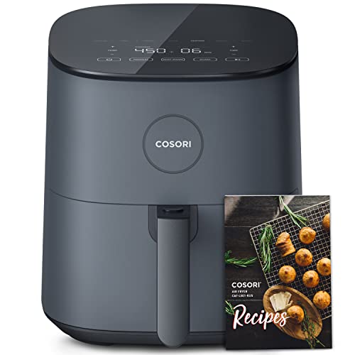 COSORI Air Fryer, 5 QT, 9-in-1 Airfryer Compact Oilless Small Oven, Dishwasher-Safe, 450â freidora de aire, 30 Exclusive Recipes, Tempered Glass Display, Nonstick Basket, Quiet, Fit for 2-4 People