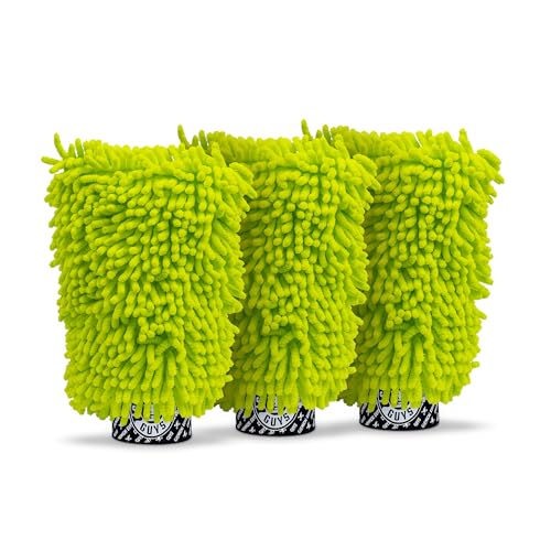 Chemical Guys MIC493 Chenille Premium Scratch-Free Microfiber Wash Mitt, Lime Green, 9.6" x 2.3" x 7"
