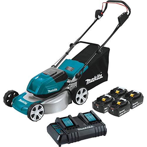 Makita XML03CM1 36V (18V X2) LXTÂ® Brushless 18" Lawn Mower Kit with 4 Batteries