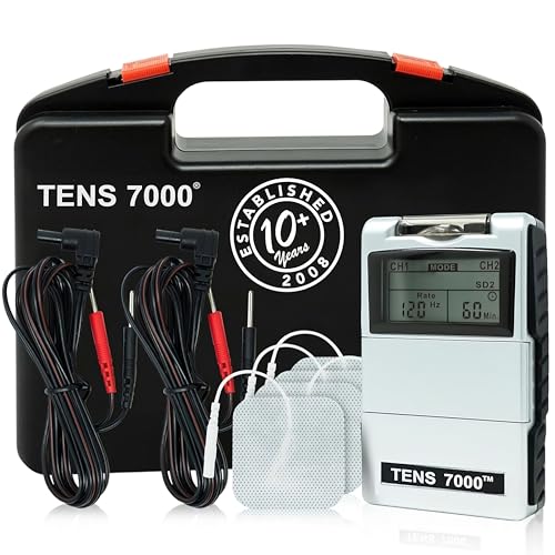 TENS 7000 Digital TENS Unit With Accessories - TENS Unit Muscle Stimulator For Back Pain, General Pain Relief, Neck Pain, Muscle Pain