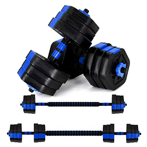 VIVITORY Dumbbell Sets Adjustable Weights, Free Weights Dumbbells Set with Connector, Non-Rolling Adjustable Dumbbell Set, Dumbbells Weights Set for Home Gym, 44 Lbs, Hexagon, Cement Mixture