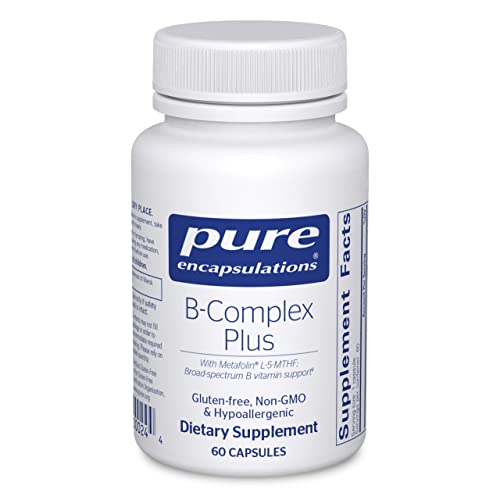 Pure Encapsulations B-Complex Plus | B Vitamins Supplement to Support Red Blood Cell Growth, Neurological and Psychological Health, Cardiovascular Health, Energy Levels, and Eye Sight* | 60 Capsules