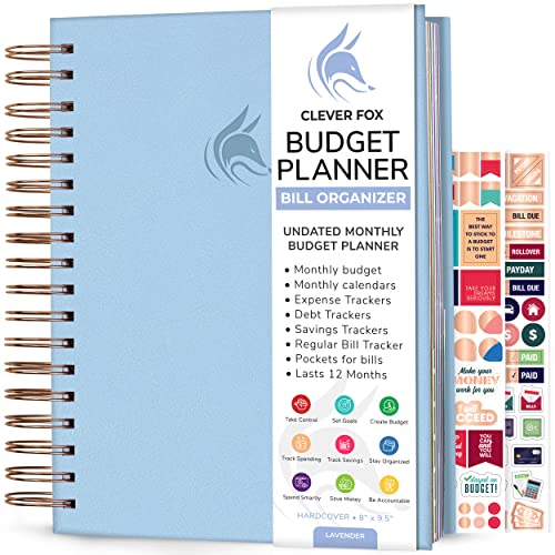 Clever Fox Budget Planner & Monthly Bill Organizer with Pockets. Expense Tracker Notebook, Budgeting Journal and Financial Planner Budget Book to Control Your Money. Large Size (8" x 9.5") â Lavender